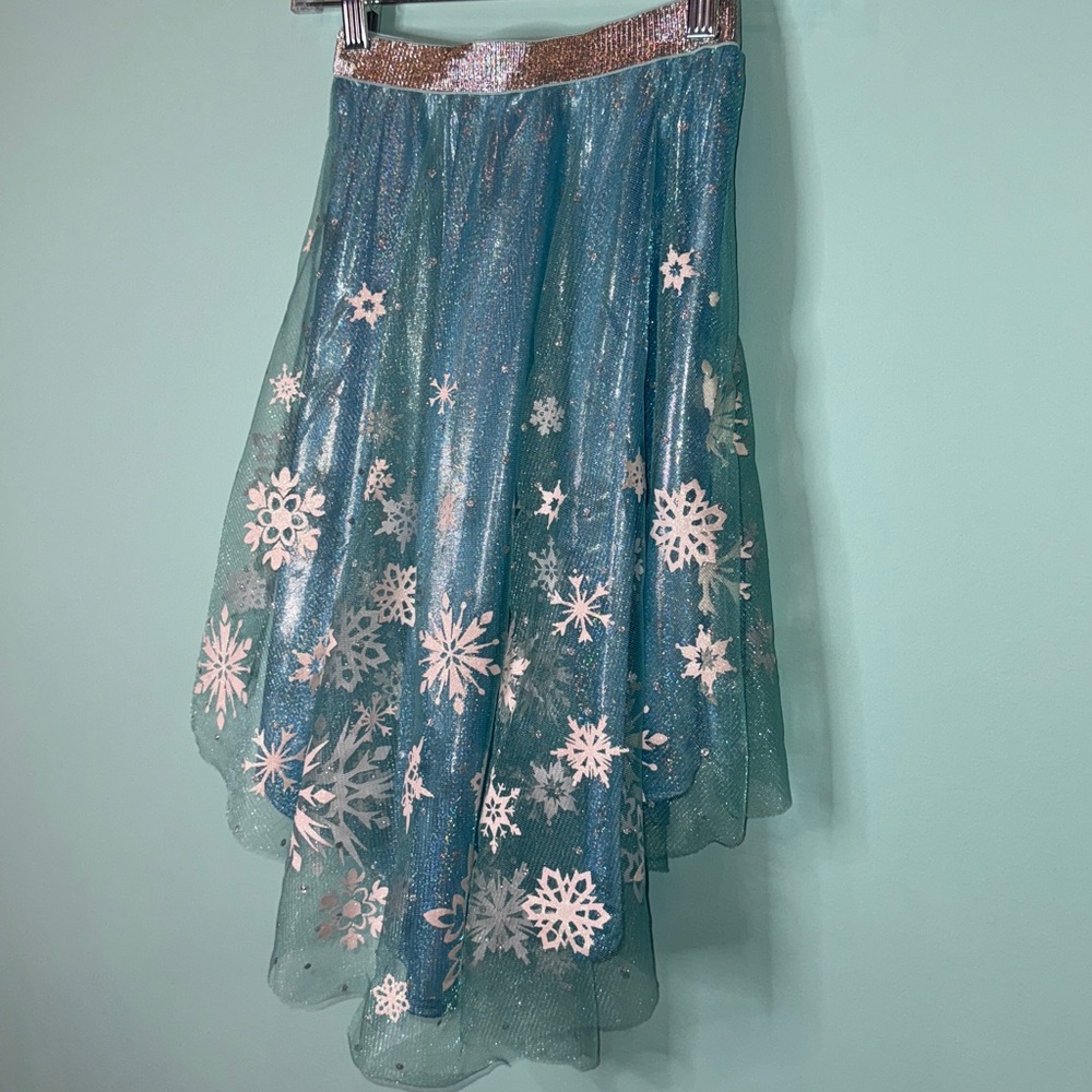Disney Frozen Costume Blue and White Snowflake Skater Skirt size small - Picture 5 of 6